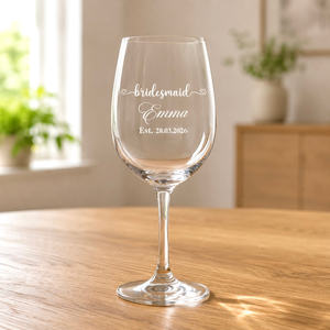 Engraved Wine Glasses: Personalised Bridal Shower Wine Glasses