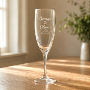 Engraved Bridal Party Champagne Flutes