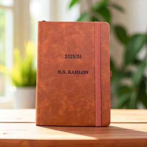 Personalised Teacher Gifts: Personalised Leather Planner with Name or Message