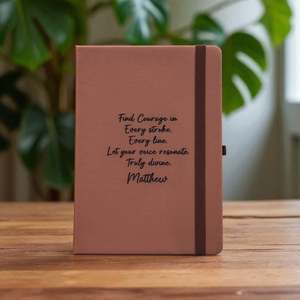 Personalised Teacher Gifts: Personalised Leather Journal with Engraved Quote