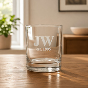Personalised Corporate Gifts: Personalised Engraved Whiskey Glass with Initials and Date
