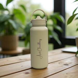 Personalised Engraved Water Bottles: Custom Name Water Bottle 1L Stainless Steel Engraved