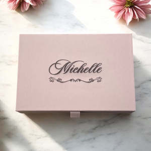 Valentines Day Gifts Him Her: Personalised Taupe Jewellery Organiser with Name or Initials
