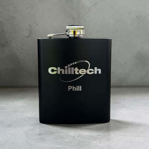Engraved Corporate Hip Flask with Logo