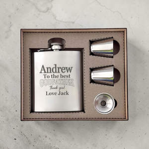 Personalised Hip Flasks: Engraved Godparent Hip Flask