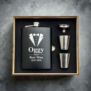Personalised Hip Flasks: Engraved Best Man Wedding Hip Flask