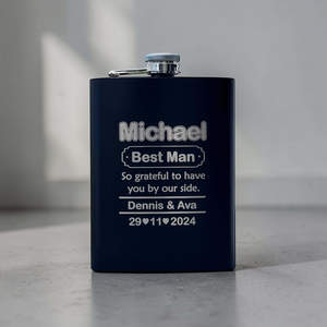 Personalised Hip Flasks: Engraved Groomsmen Hip Flask