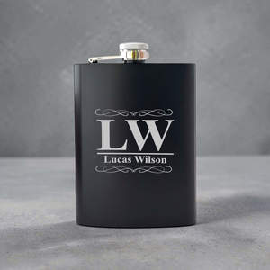 Personalised Anniversary Hip Flask with Initials and Name