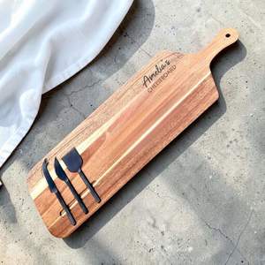 Engraved Cheese Board with Knives