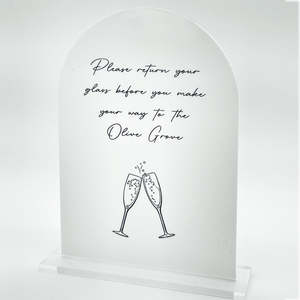 Return Your Glass Arch Sign