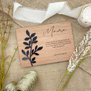Gifts: Wooden Greeting Card for Mother's Day