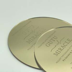 Events: Round Mirror Acrylic Wedding Invitation