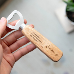 Gifts For Him: Engraved Wooden Bottle Opener