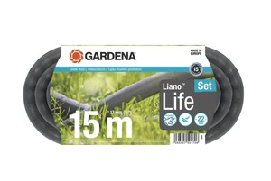 Gardena 13mm Liano Life Textile Hose 15m Fitted