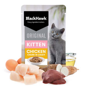 Cat Food: Black Hawk Kitten 85g Pouch