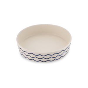 Cat Bowls Feeding: Beco Classic Bamboo Cat Bowl - Ocean Waves