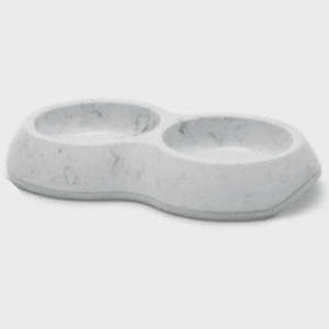 Cat Bowls Feeding: Savic Delice Cat/Dog Double Bowl - Marble 10.5cm