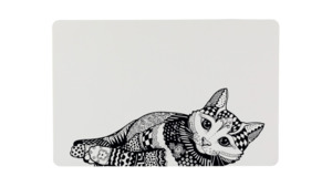 Cat Bowls Feeding: Trixie Placemat Zentangle