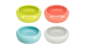 Small Pet Bowls Bottles: Ceramic Bowl with Rounded Rim 10cm