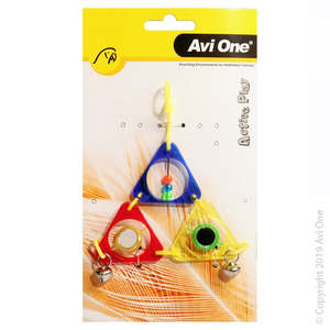 Bird Toys: Triangle Pyramid With Mirror Beads And Bell