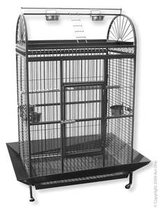 Bird Cages: Avi One Parrot Cage 212 Silver/Black XL Cage