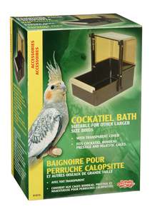 Bird Cage Accessories: Living World Deluxe Bird Bath Outside Cage