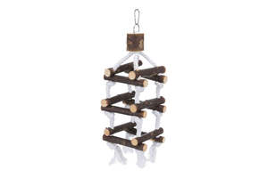 Bird Cage Accessories: Trixie Natural Square Ladder