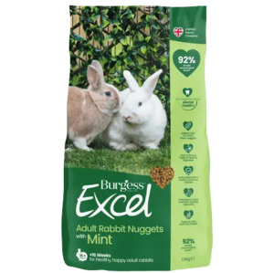 Small Pet Food Rabbit Guinea Food: Burgess Excel Adult Rabbit Nuggets with Mint