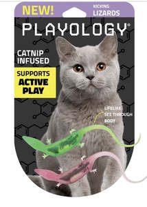 Playology 2-Pk Lizards with Bugs Cat Toy