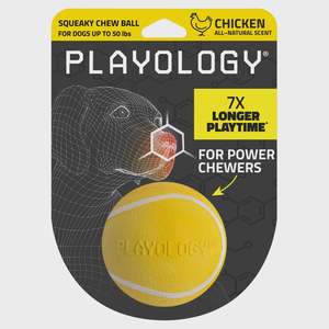 Dogs: Playology Squeaky Chew Ball - Chicken Medium