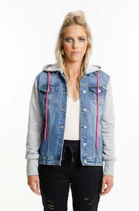 Home Lee: Hooded Denim Jacket - Blue