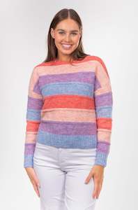 Jumpers: Striped Boxy Pullover