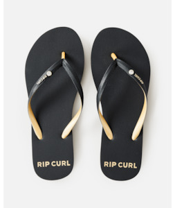 Jandals 1: Premium Surf Bloom Jandal - Black/Gold