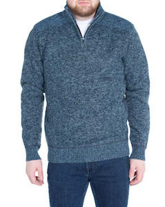 Knitwear: Chamonix 1/4 Zip - Indigo