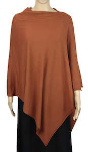 Amberlene: Amy Solid Colour Knit Poncho - Copper