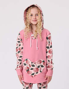 Floral Heart Pocket Tie Hood