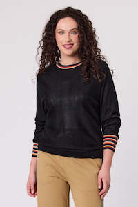 Merino Blend Stripe Trim Jumper