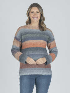 Multi Stripe Boucle Pullover