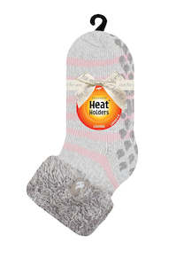 Heat Holders Lounge Stripe Sock - Silver/Grey