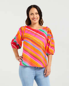 Fashion Tops: Willow Top - Dynamic Stripe