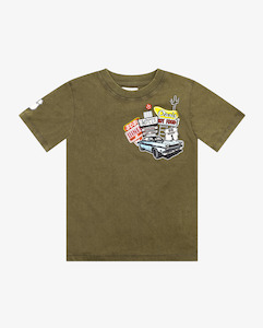 Boys 2 8yrs: Washed Khaki Road trip Tee