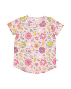 Girls 2 8yrs: Smiley Flowers Tee