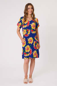 Democracy: Blakely Printed Dress - Cobalt