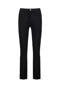 Vassalli 1: Slim Leg Full Length Ponti Pant With Fly - Black