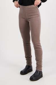 Skinny Leg Full Length Cord Pull On Taupe