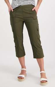 Vassalli 1: Poplin Pull On Cargo Pant - Khaki