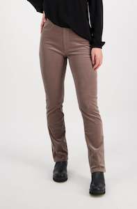 Slim Leg Full Length Cord Pull On - Taupe
