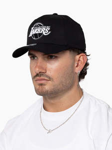 Headwear: NBA Black & White Flex 110 Snapback - Los Angeles Lakers