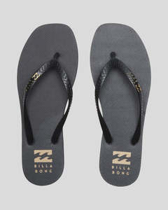 Jandals 1: Fiji Square Toe Thong - Black/Gold