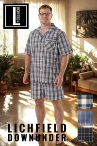 Short Pyjama Set - Dark Blue Check